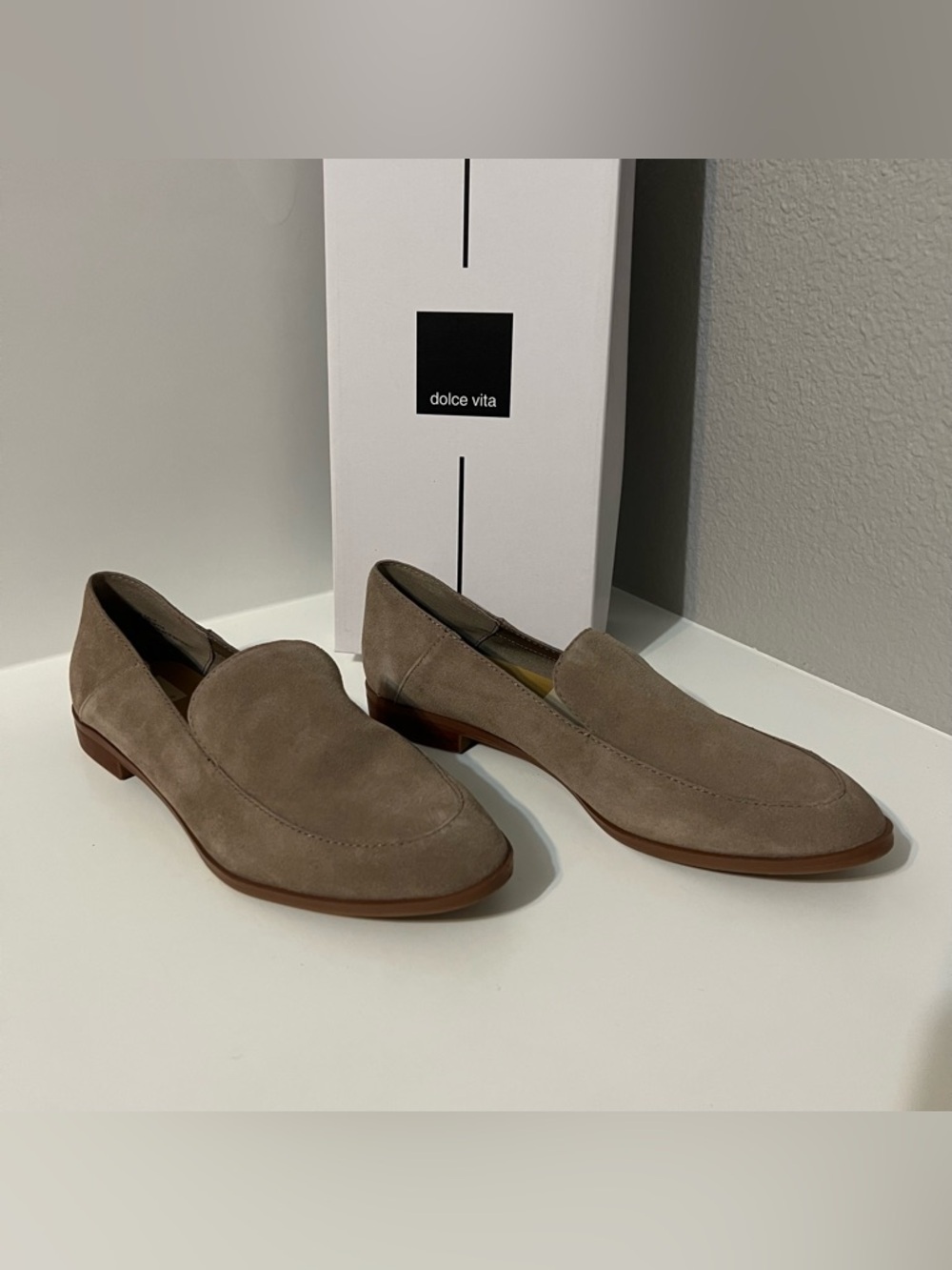 Dolce Vita Taupe Suede Slip-On Loafers for Women